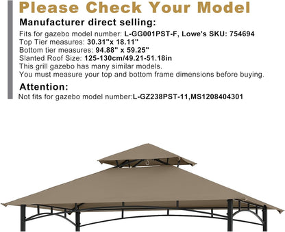 8x5 Grill Shelter Replacement Canopy Roof Only