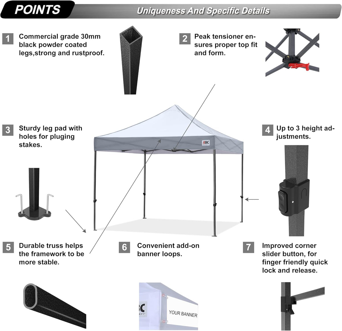 S1 Nova Base®-Lite Commercial Pop Up Canopy Tent 10x10, 10x15, 10x20