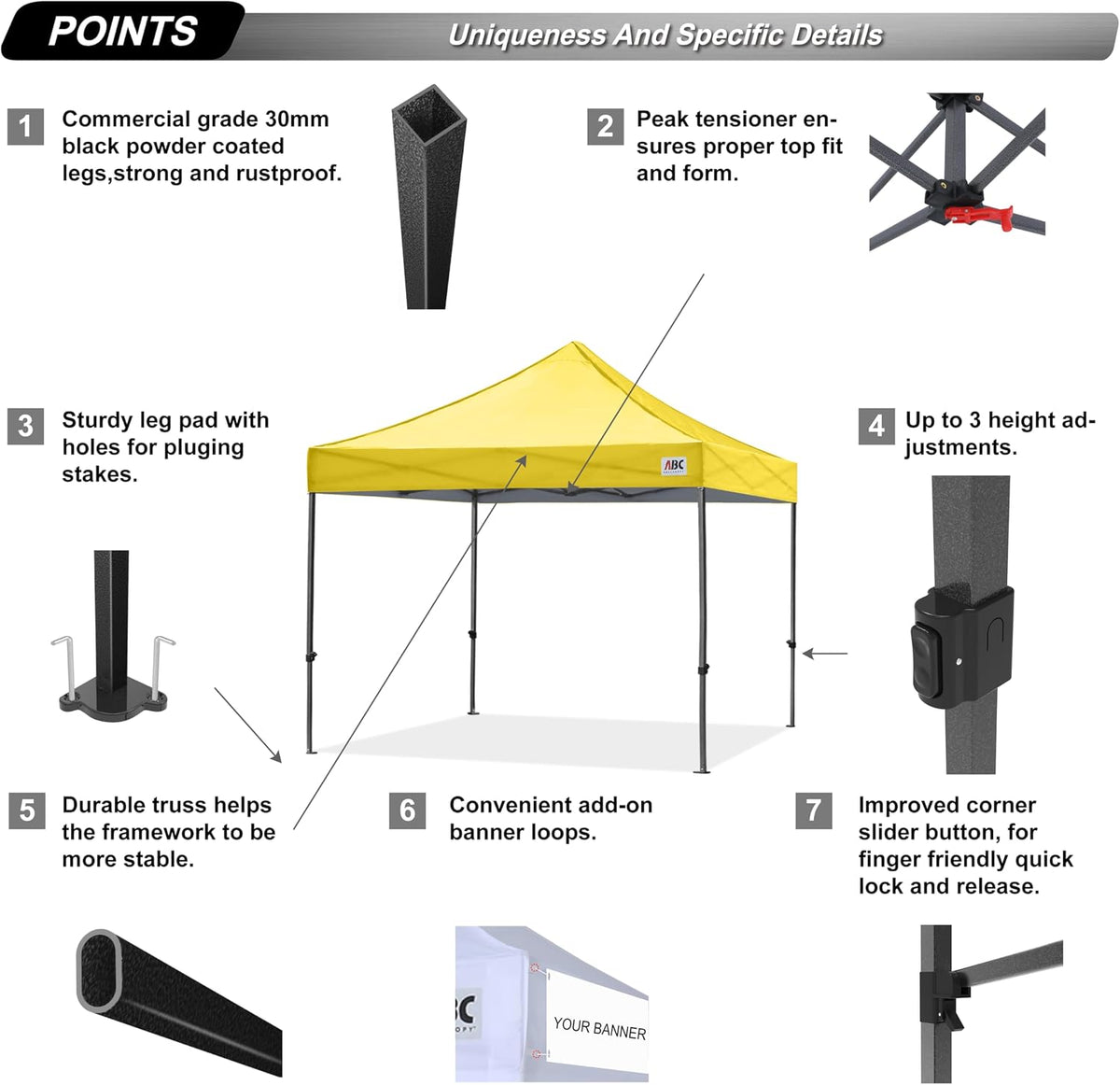 S1 Nova Base®-Lite Commercial Pop Up Canopy Tent 10x10, 10x15, 10x20