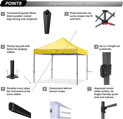 S1 Nova Base®-Lite Commercial Pop Up Canopy Tent 10x10, 10x15, 10x20