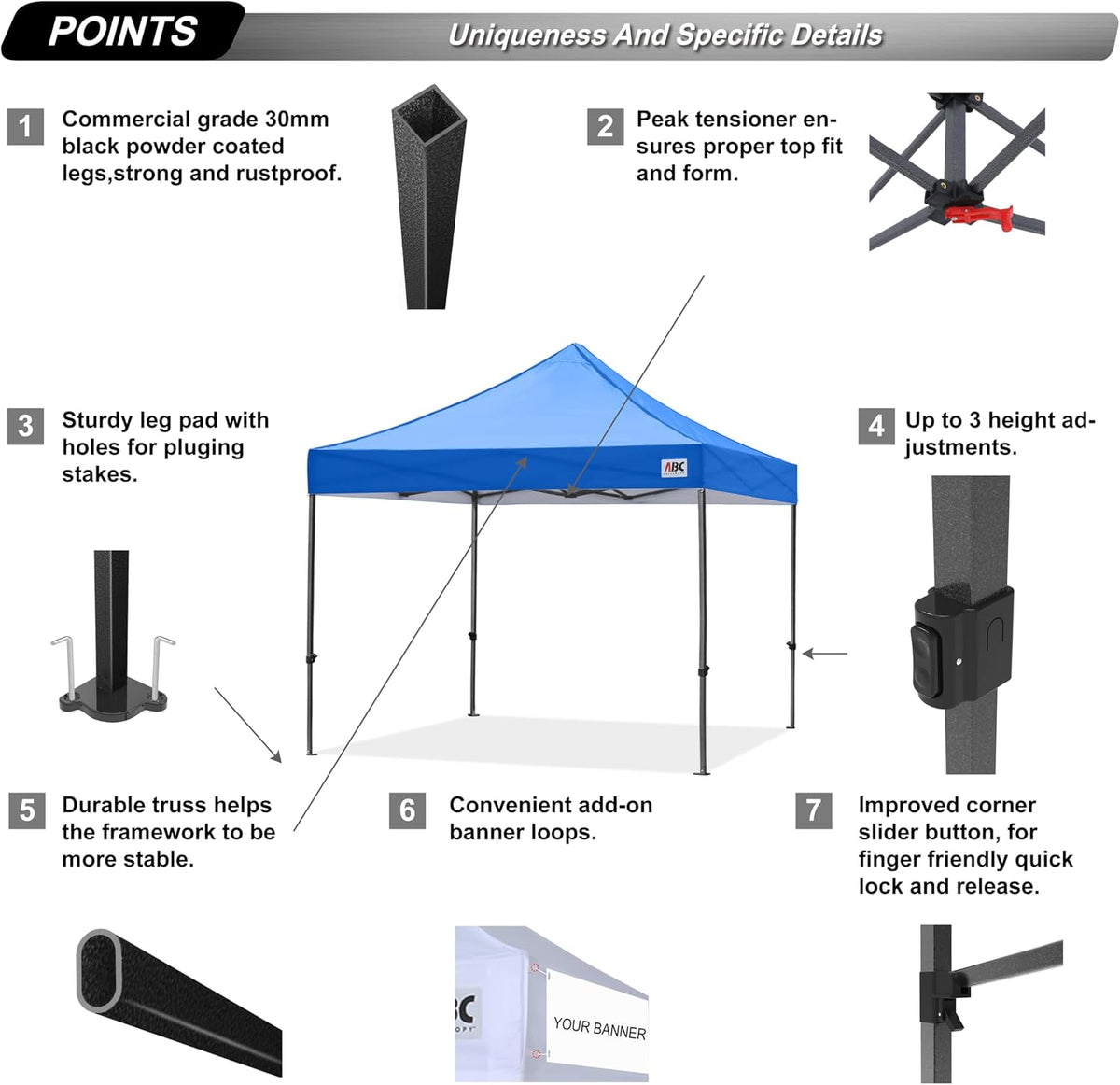 S1 Nova Base®-Lite Commercial Pop Up Canopy Tent 10x10, 10x15, 10x20