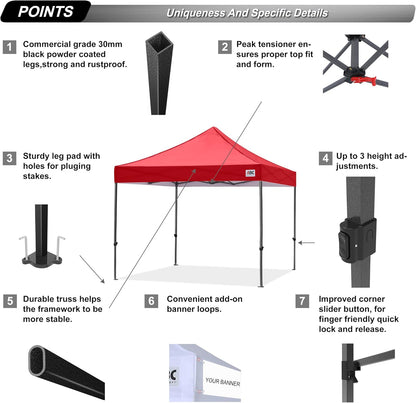 S1 Nova Base®-Lite Commercial Pop Up Canopy Tent 10x10, 10x15, 10x20