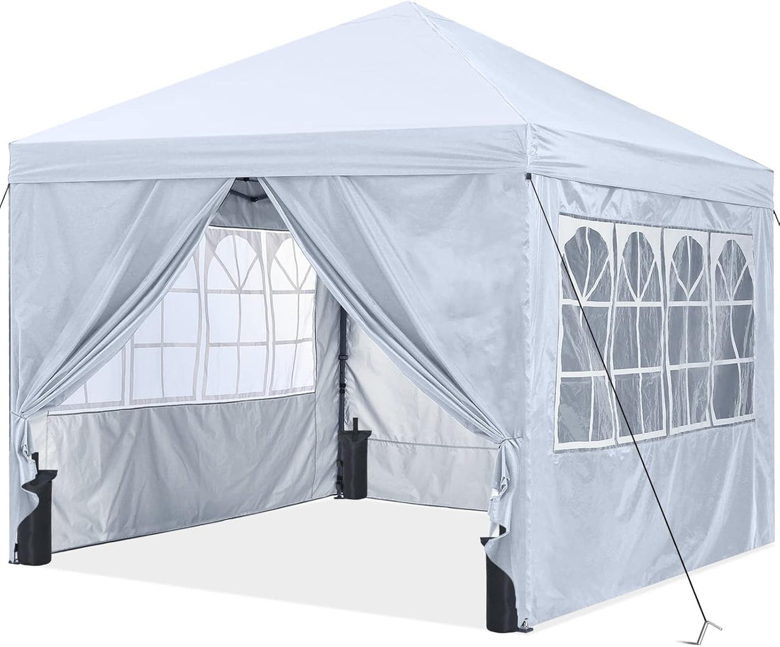10x10 Pop Up Canopy Tent Instant Shelter with Sidewalls Church Window