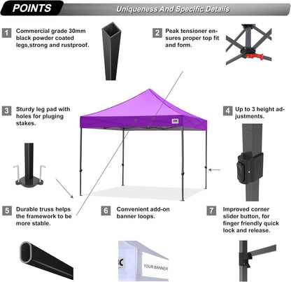 S1 Nova Base®-Lite Commercial Pop Up Canopy Tent 10x10, 10x15, 10x20
