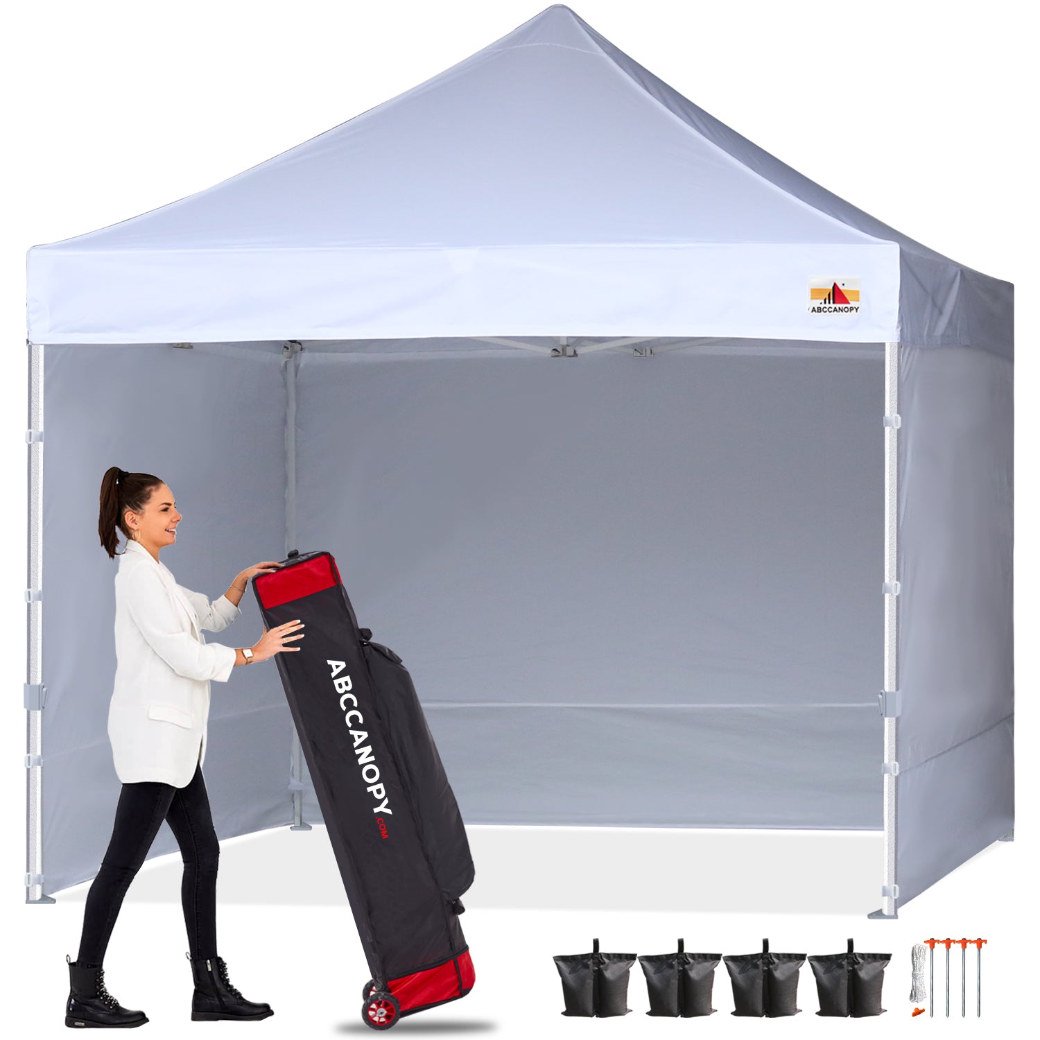 heavy duty canopy tent ABCCANOPY S2 Premium Heavy Duty 10x10/10x15/10x20 Canopy Tent with Sidewalls White / 10x10