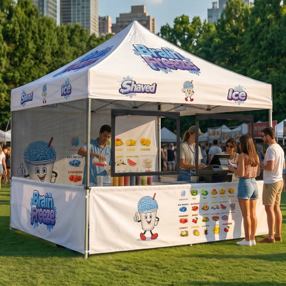 Custom Canopy Food Booth with Windows &amp; Mesh