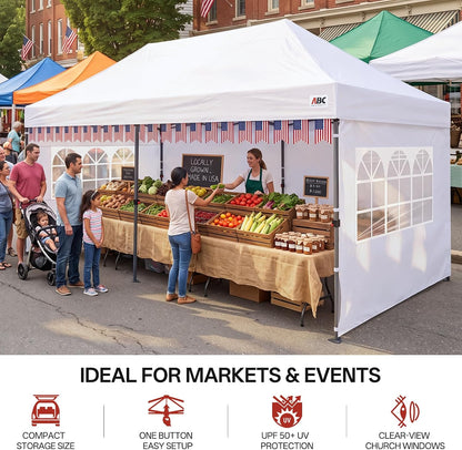 10x20 Pop Up Canopy Tent with Church Window