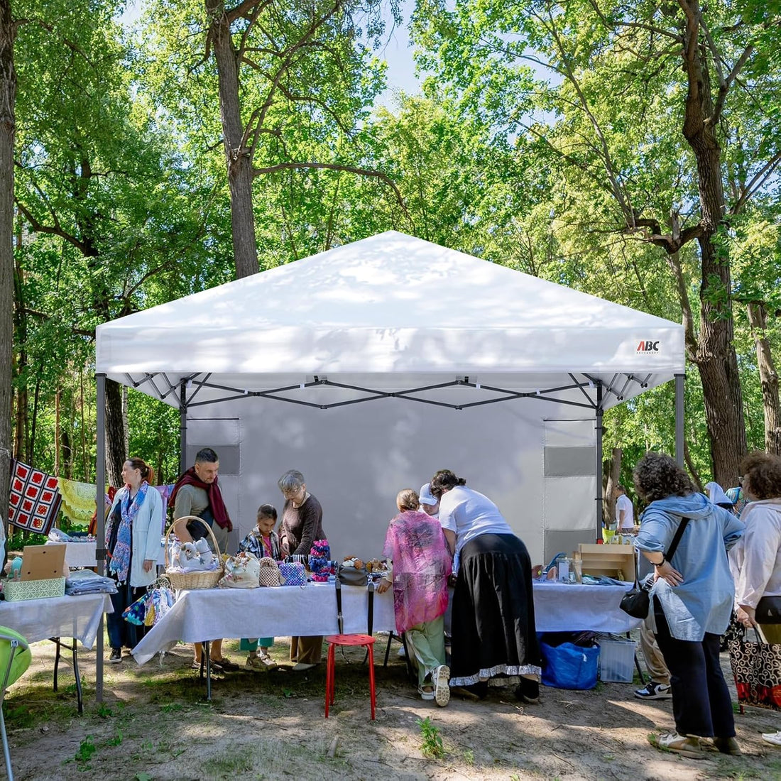 10x10 Pop Up Canopy Tent with Storage Sidewall