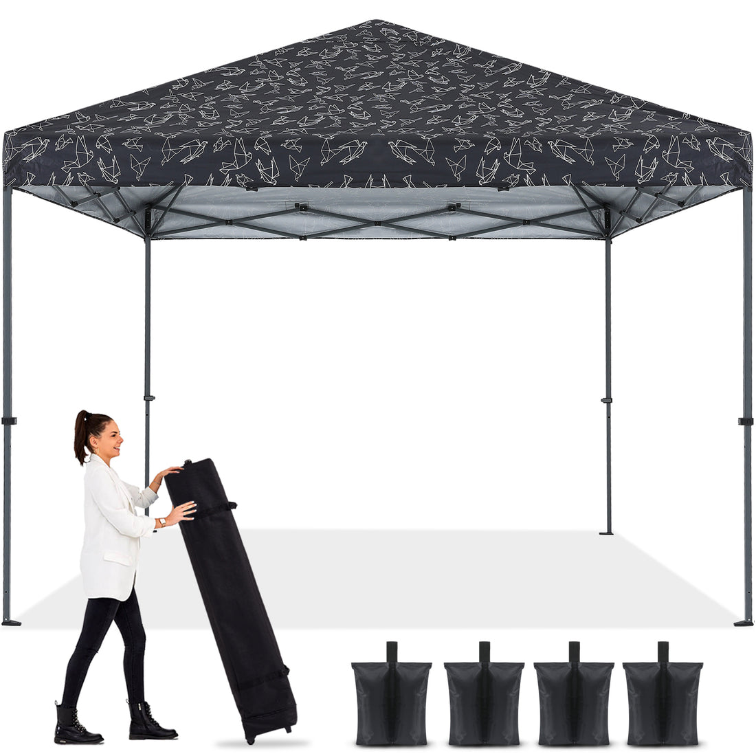 10x10 Outdoor Easy Pop‑up Canopy Tent with Graphic Print