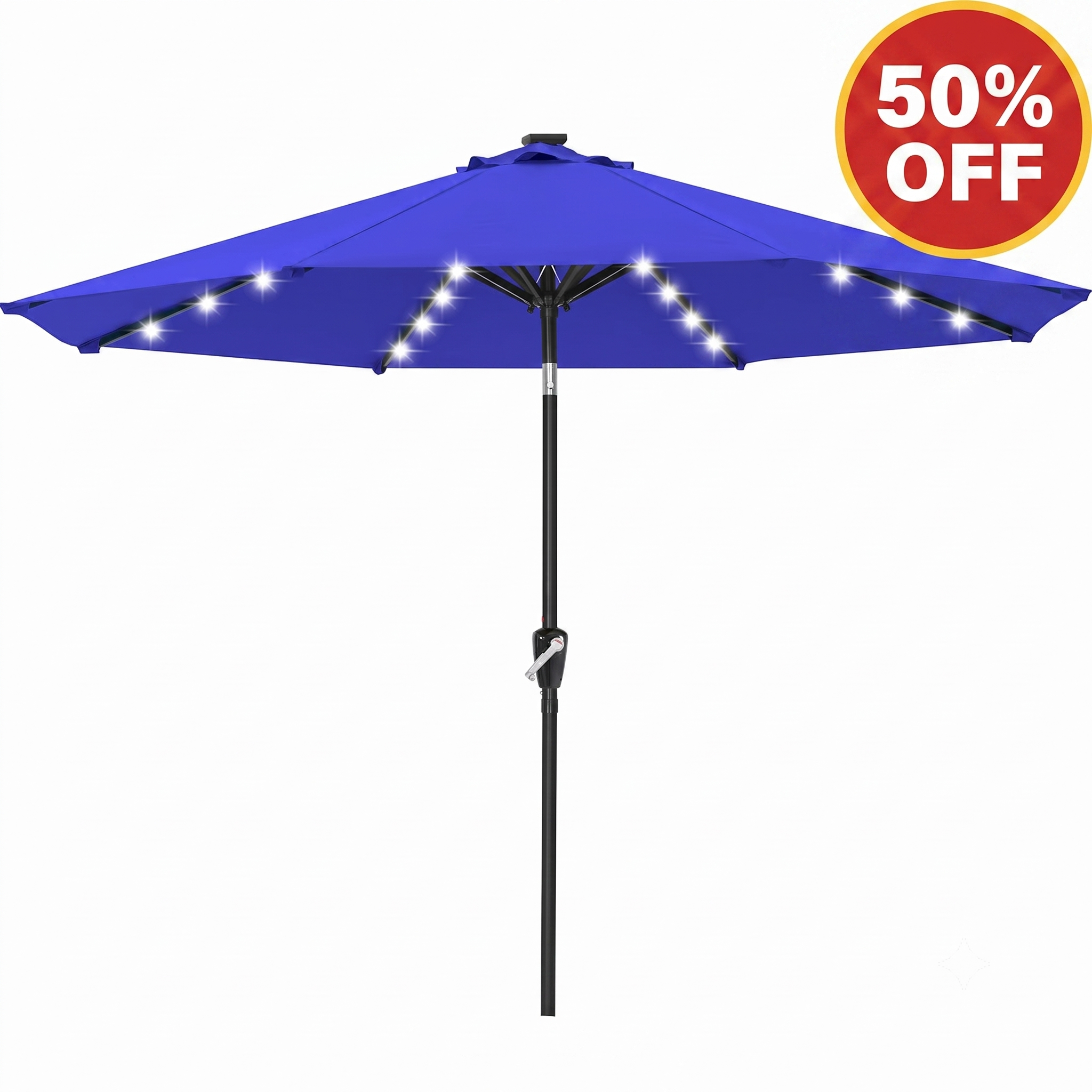 [SALE] Outdoor Solar Patio Umbrella with 32 LED Lights 8 Ribs