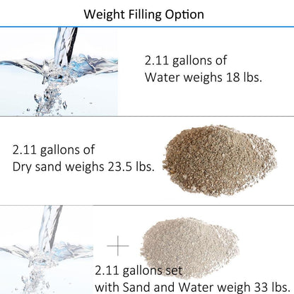 Outdoor Tent Weight Canopy Weights Bag Feet Drum Fill with Water or Sand (Set of 4)