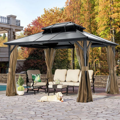 ABCCANOPY 10x12 Aluminum Patio Gazebo Double Roof Hardtop