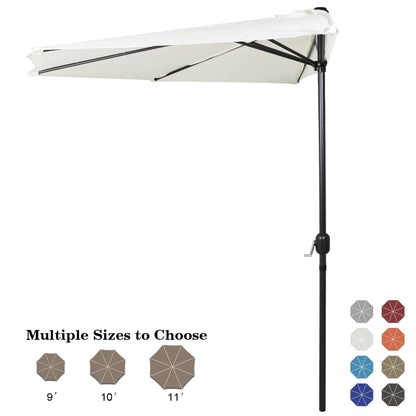 Patio Umbrella Half Round Outdoor Umbrella Orange / 11FT